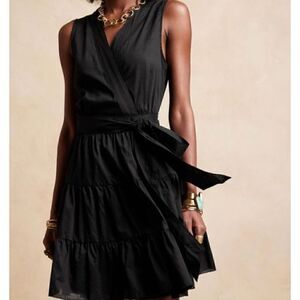 BANANA REPUBLIC Stampa Mini Dress, Black, Size Medium